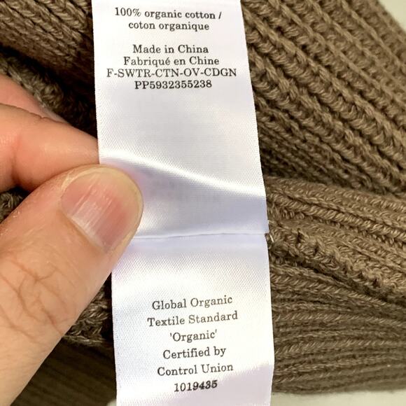 NWT Everlane The Oversized Cotton Ribbed Chunky Knit Cardigan in Clay - Picture 6 of 8